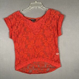 Self Esteem Red Floral Lace Boho Y2K Blouse Love Valentines Heart